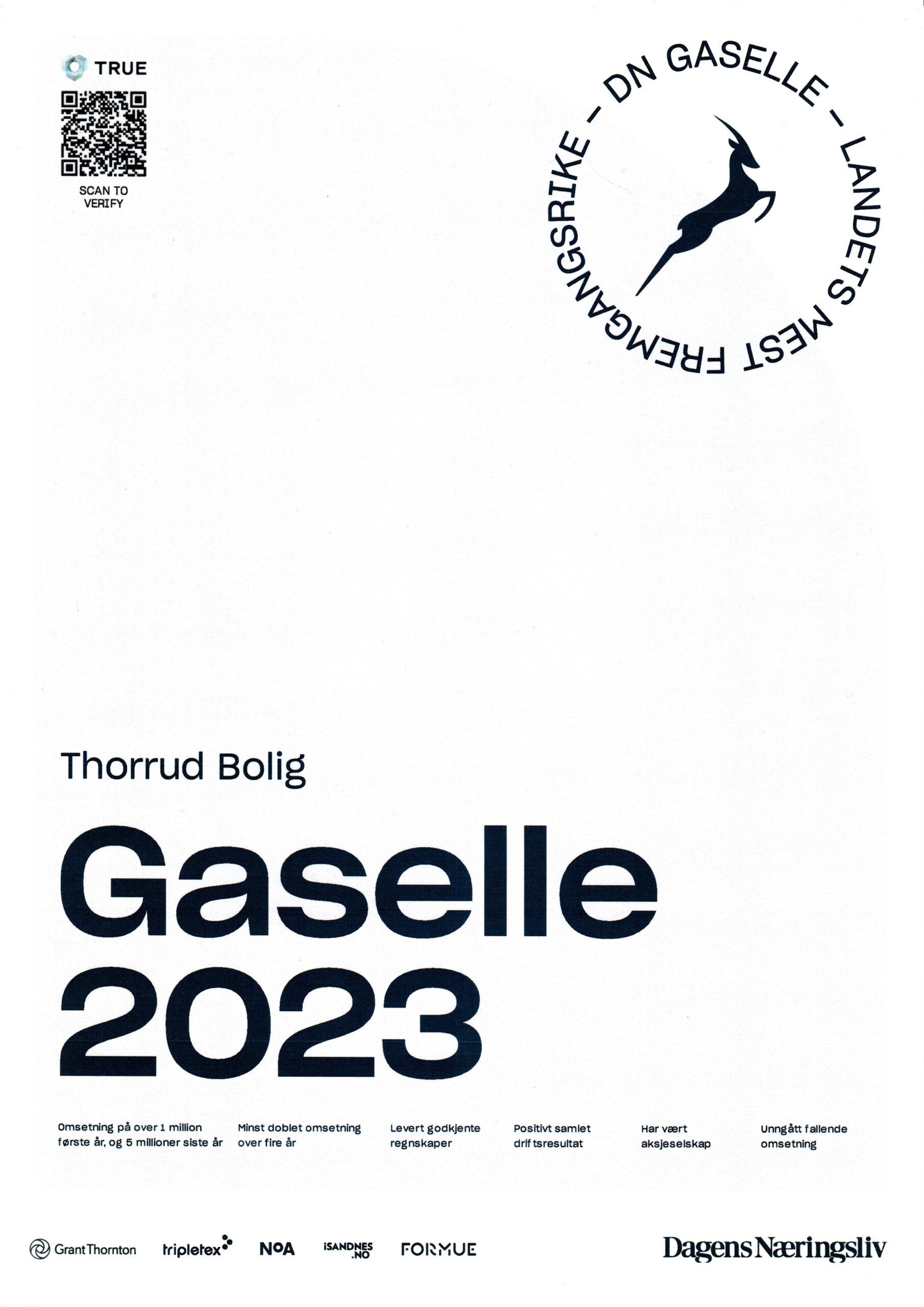 Thorrud Bolig AS- Gasellebedrift 2023